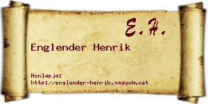 Englender Henrik névjegykártya